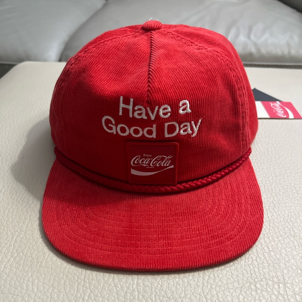 NWT - Brixton x Coca Cola Have a Good Day Unisex 5-Panel Corduroy Cap